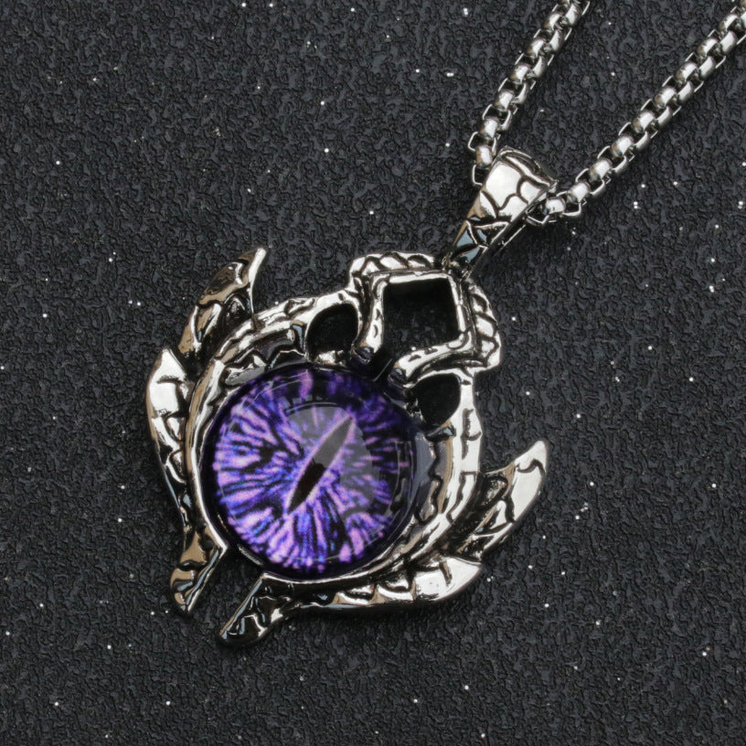 Wholesale Retro Punk Evil Eye Stainless Steel Necklace